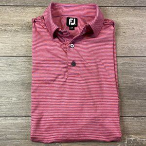 FootJoy Mens Golf Polo Pink Blue Stripes Kenwood Country Club Large L